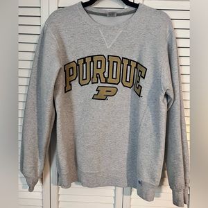 Purdue University Crew Neck Gray with Gold Lettering